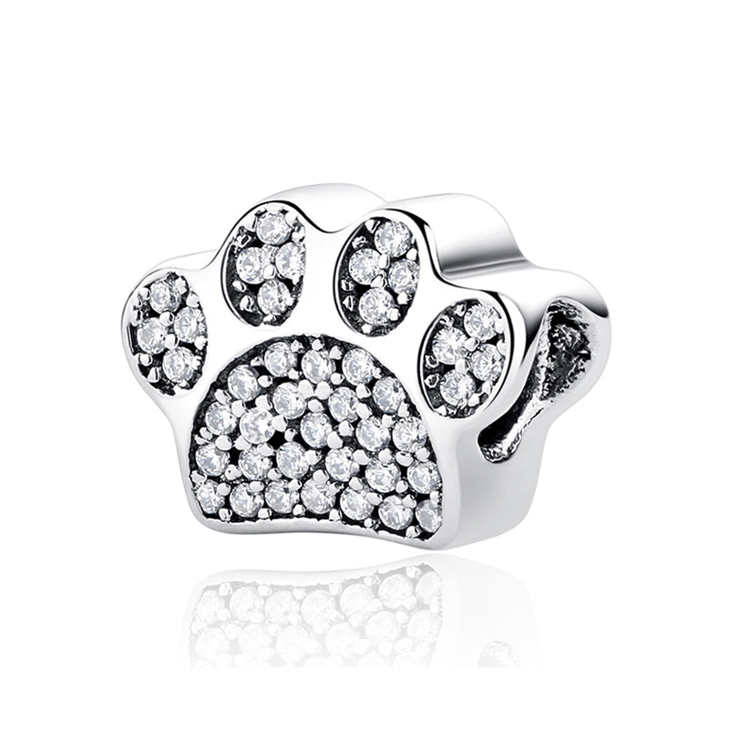 Crystal Dog Paw Charm