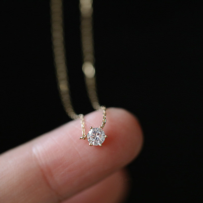 Luminous Zircon Clavicle Necklace