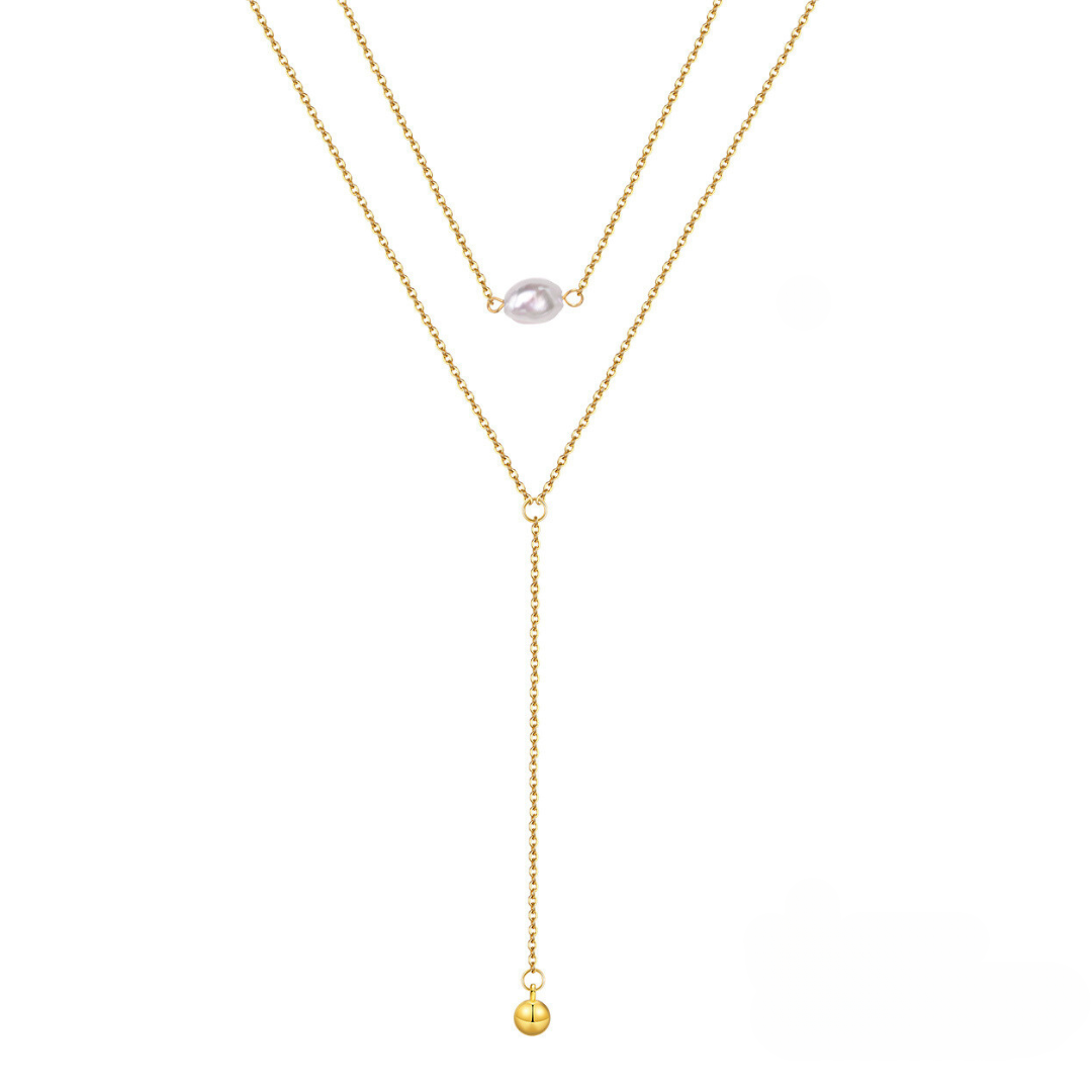 Golden Pearl Elegance Necklace