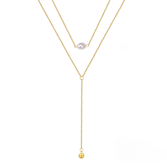 Golden Pearl Elegance Necklace