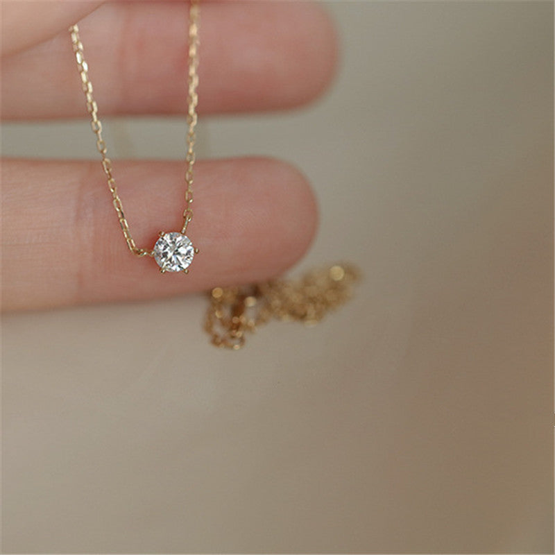 Luminous Zircon Clavicle Necklace